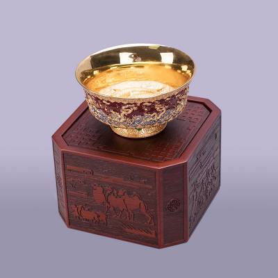 榮朝集團(tuán) 可汗碗擺件 內(nèi)蒙特色工藝品裝飾品 文化創(chuàng)意產(chǎn)品 高檔商務(wù)禮品